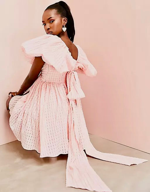 ASOS pink gingham dress