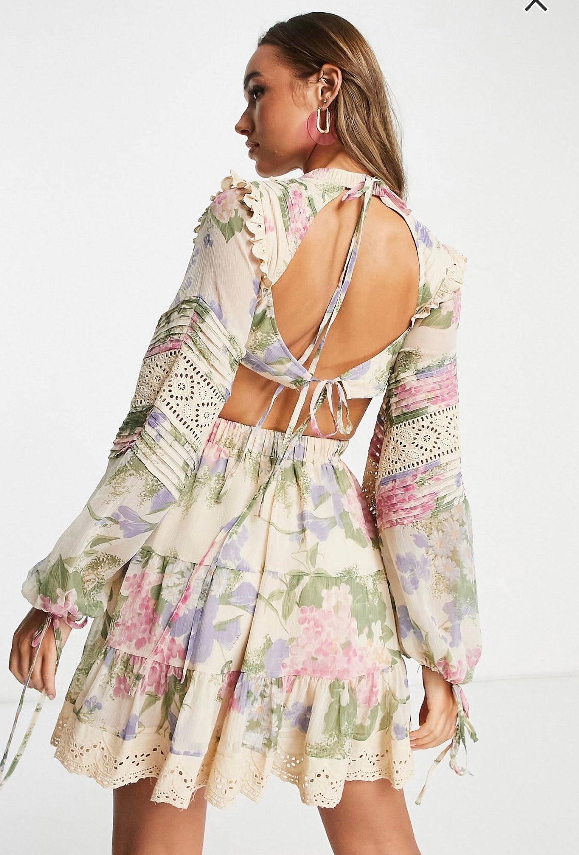 ASOS design floral cut out dress